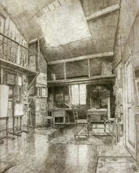 Das Atelier des Künstlers in Boitsfort